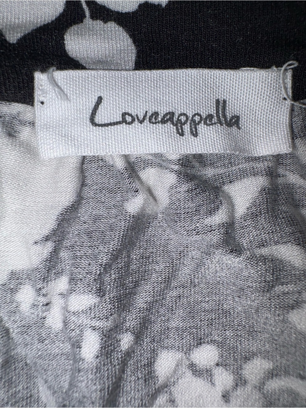 NWOT Loveappella Black White Floral Faux Wrap Tank Top - Picture 4 of 6